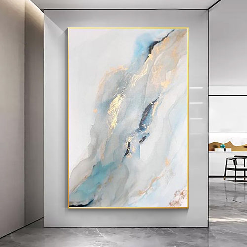 手绘油画入户轻奢高级感玄关装饰画客厅挂画走廊过道壁画 - 图0