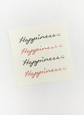 玩味英文字母幸福happiness纹身贴ins防水持久女可爱锁骨手臂贴纸
