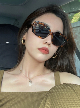 张俪LISA同款猫眼茶色方框太阳镜