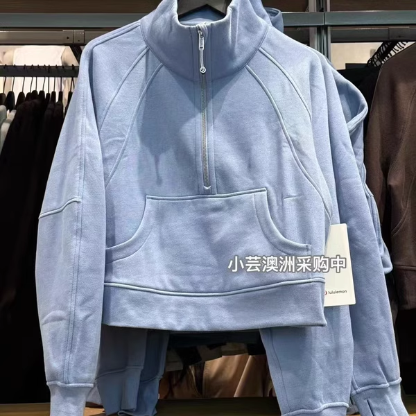 澳洲lululemon Scuba Oversized Funnel Neck加绒立领半拉链春秋 - 图0
