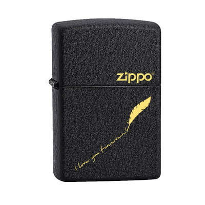 zippo打火机正品236磨砂黑裂漆正版煤油防风火机个性刻字送男友zp