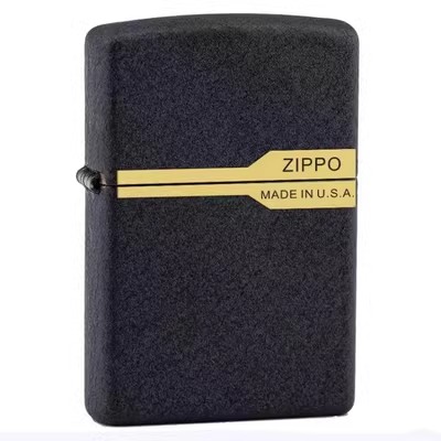 zippo打火机正品236磨砂黑裂漆正版煤油防风火机个性刻字送男友zp