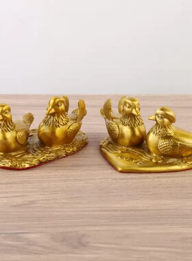 黄铜鸳鸯摆件心心相印铜鸳鸯结婚摆件用品家居夫妻和睦工艺品