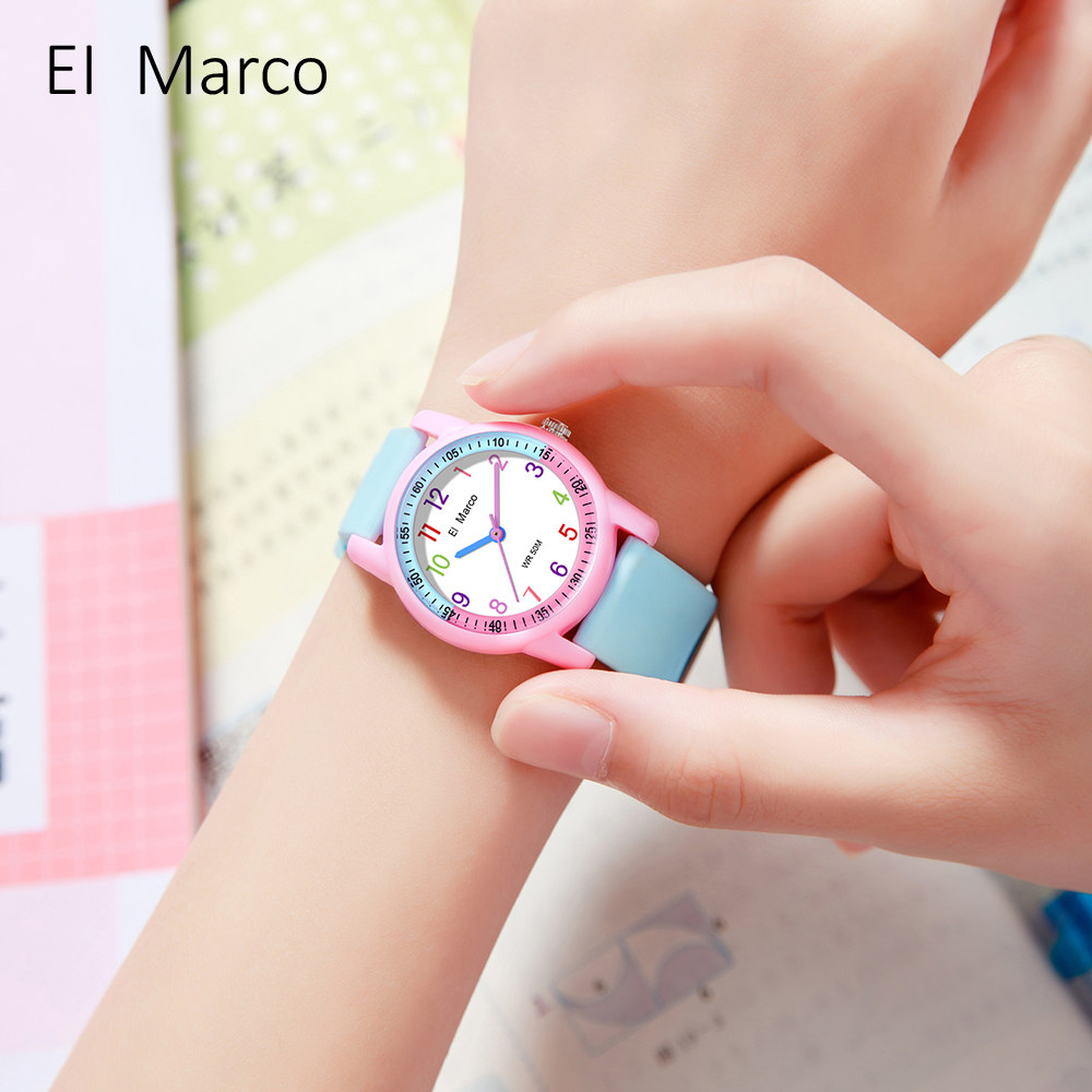 儿童手表男孩女孩小学生防水防摔考试静音指针式石英表撞色小清新,淘宝优惠券,粉丝福利购,淘宝优惠卷