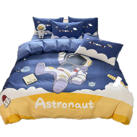 Category A 100% pure cotton four-piece set with pillow cartoon