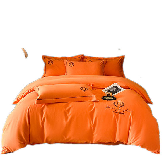 Thick, soft and skin-friendly 100% cotton four-piece set, light luxury