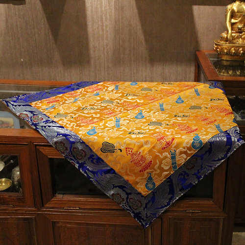 藏式居家布艺八吉祥拼接厚实桌布民族风供佛台布藏传密宗长方桌布 - 图1