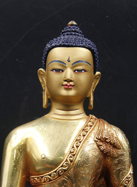 尼泊尔鎏金密宗供奉摆件西藏佛像