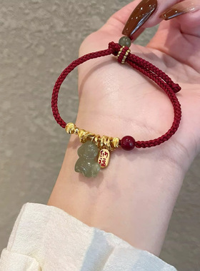 马上有钱2026年和田玉小马手链编织手绳原创设计手串