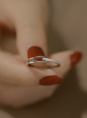 鲁伯特之泪简约银戒指女 ins 风百搭时尚个性开口指环