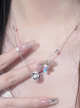 新款莫比乌斯三秒心动925银项链女高级感灵动吊坠气质百搭锁骨链