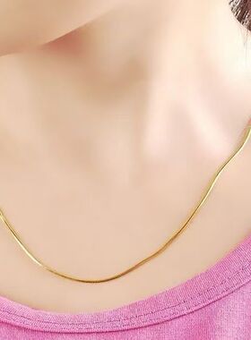 爆款 999 黄金蛇骨项链 ins 风沙金颈链 百搭显瘦不挑人