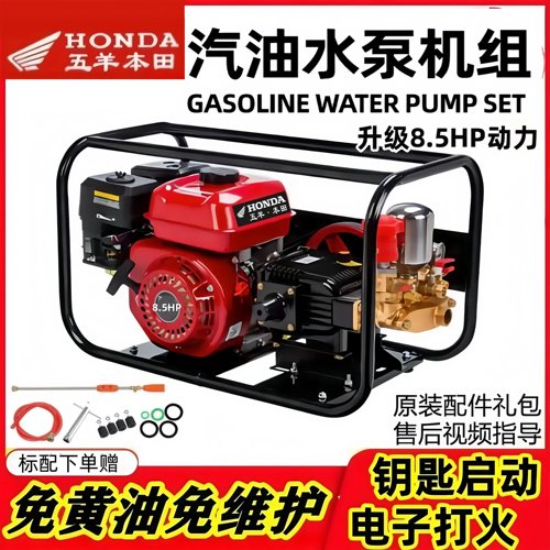 重庆本田新款汽油打药机喷雾器新款全自动三柱塞高压农用强力打药 - 图0