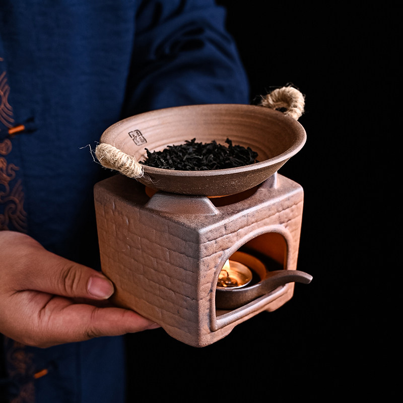 粗陶烤茶器复古陶瓷蜡烛加温茶叶增香家用小型焙茶器烤盘功夫茶具,淘宝优惠券,粉丝福利购,淘宝优惠卷