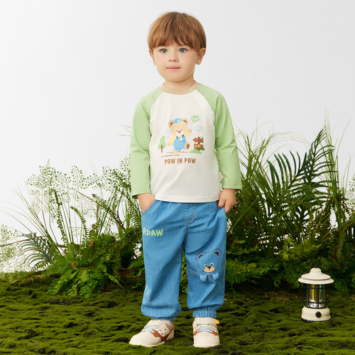 【冰氧酷】PawinPaw卡通小熊童装26年春夏季新款男女宝宝牛仔裤 - 图1