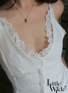 LW科幻感时髦纯银眼泪水滴项链