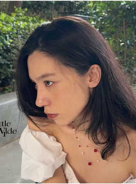 鱼线悬浮项链淡水珍珠原创双层女