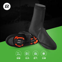 Mountain Road Bike Riding Card Shoe Cover Warm Waterproof Card Shoes Shoe Cover Autumn Winter Plus Suede Riding Gear