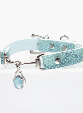 Aura Collar轻奢真皮choker项圈蛇皮纹手工项链原创亚文化牵引绳