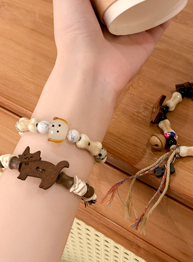 复古编制手绳可爱设计感陶瓷手串