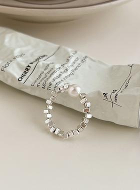 碎银子珍珠款女士戒指轻奢高级感