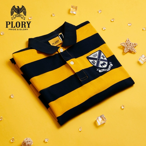 PLORY Летний комфортный повседневный значок, футболка polo, короткий рукав