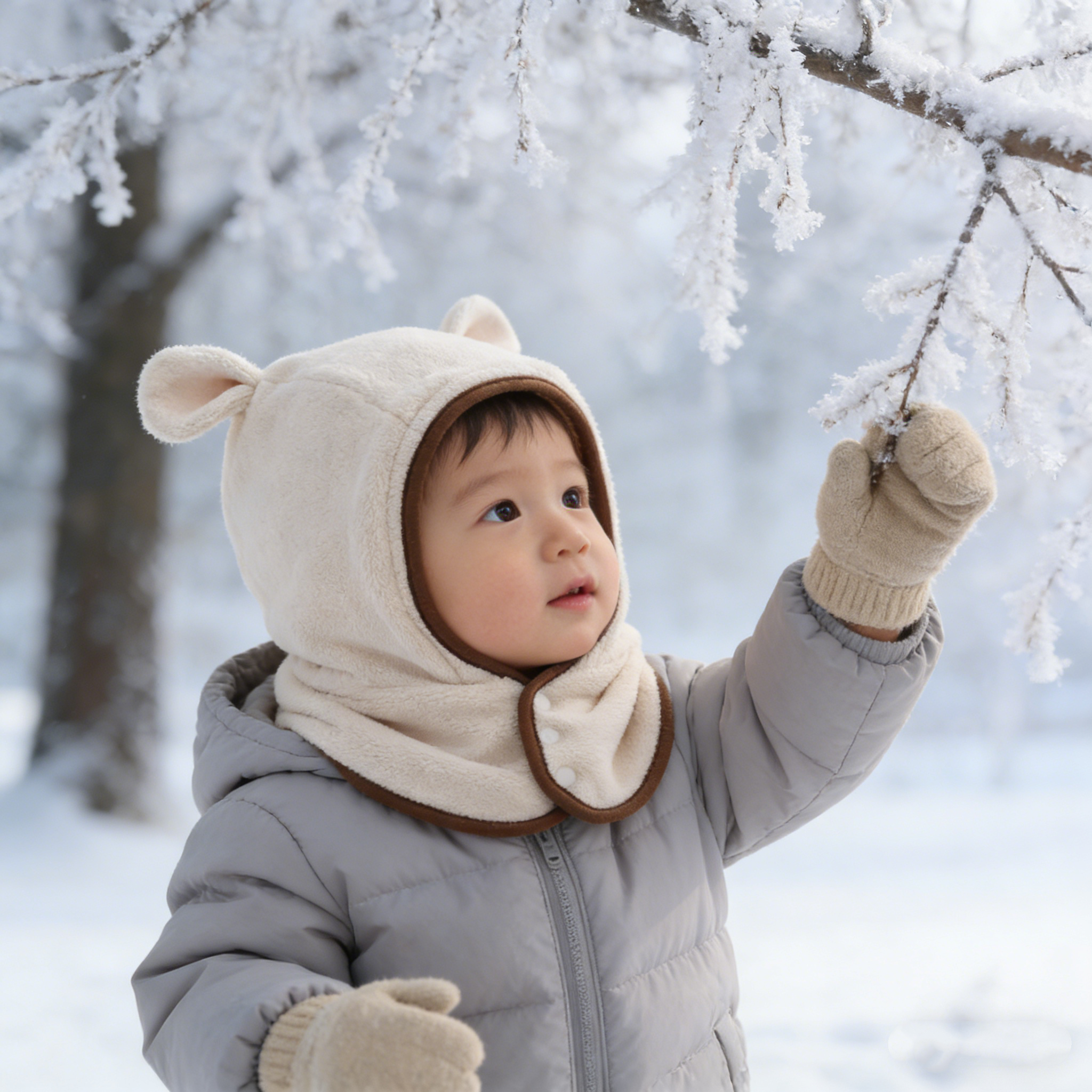 宝宝帽子秋冬季围巾一体帽防风面罩防飞沫婴儿抗寒防护小熊儿童冬,淘宝优惠券,粉丝福利购,淘宝优惠卷