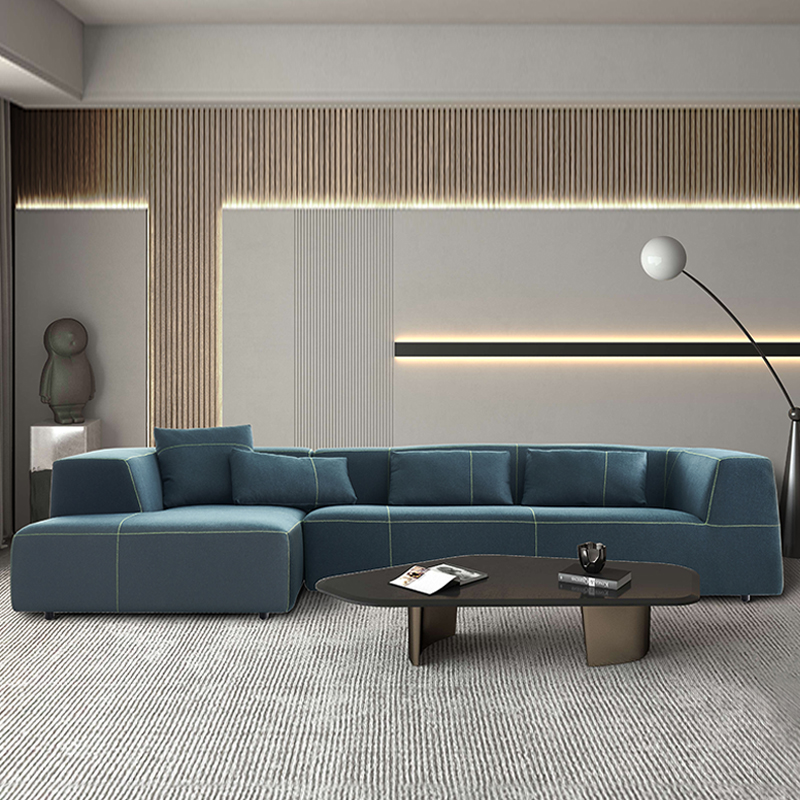 Houseface家具意式极简转角沙发 现代简约客厅布艺弧形设计组合