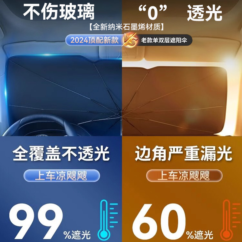 汽车遮阳伞全自动小车防晒隔热教练车太阳伞停车用私家车载遮阳棚 - 图2