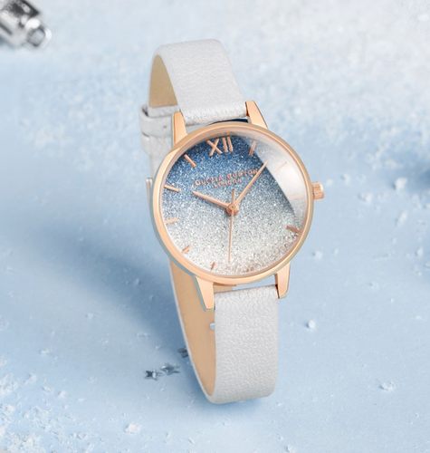 生日礼物OliviaBurton品牌手表女正品蓝满天星水钻显白百搭休闲 - 图1