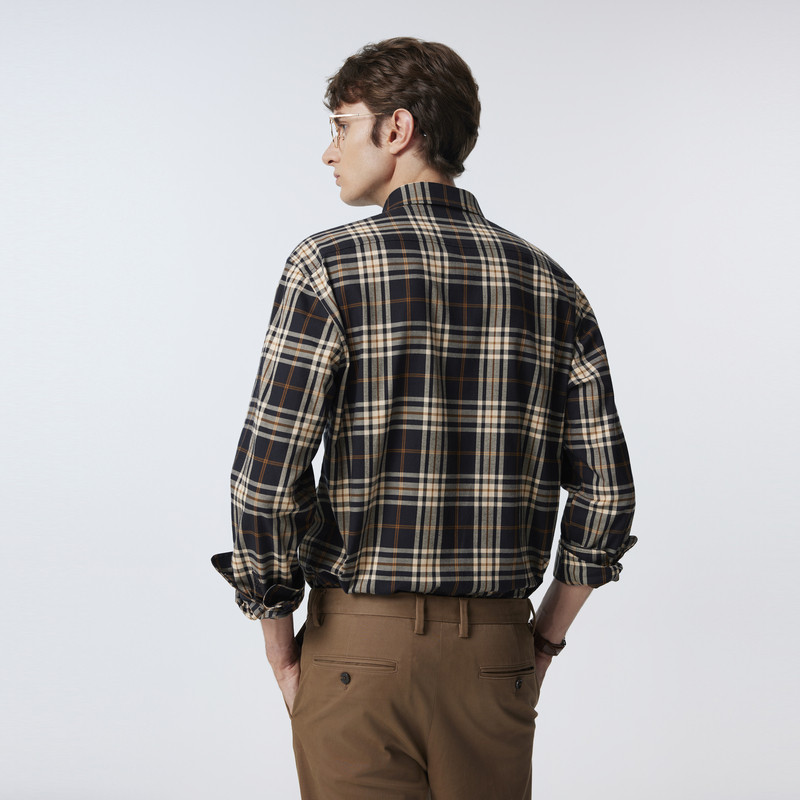 【新疆棉】SCOFIELD男装春季新款英伦复古格纹全棉长袖格纹衬衫