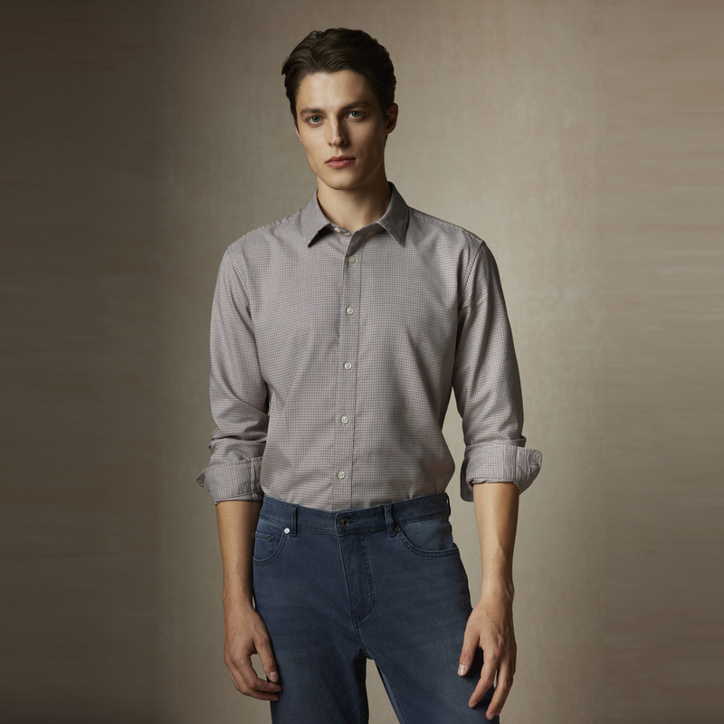SCOFIELD男士春季新款莱赛尔千鸟格舒适挺括商务通勤长袖格纹衬衫,淘宝优惠券,粉丝福利购,淘宝优惠卷