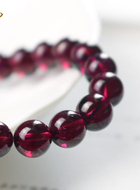 珍藏紫牙乌石榴石玉貔貅手链女