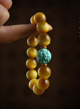 珍藏南非金虎眼石貔貅手链男士款