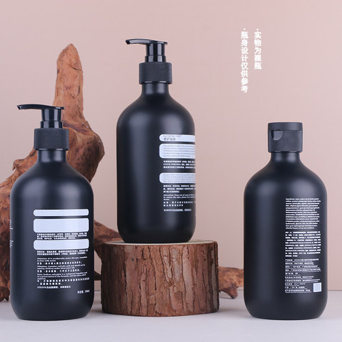 西盈现货 500ml茶色PET瓶 洗发水沐浴露按压瓶 300ml洗手液空瓶SZ - 图0