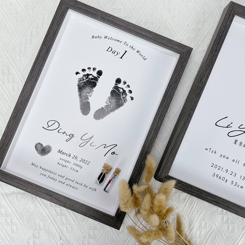 Детский отпечаток рук для новорожденных, детские отпечатки рук и ног, памятный сувенир, фоторамка, подарочная коробка, делается под заказ, подарок на день рождения