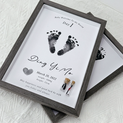 Детский отпечаток рук для новорожденных, детские отпечатки рук и ног, памятный сувенир, фоторамка, подарочная коробка, делается под заказ, подарок на день рождения
