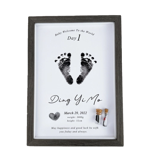 Детский отпечаток рук для новорожденных, детские отпечатки рук и ног, памятный сувенир, фоторамка, подарочная коробка, делается под заказ, подарок на день рождения