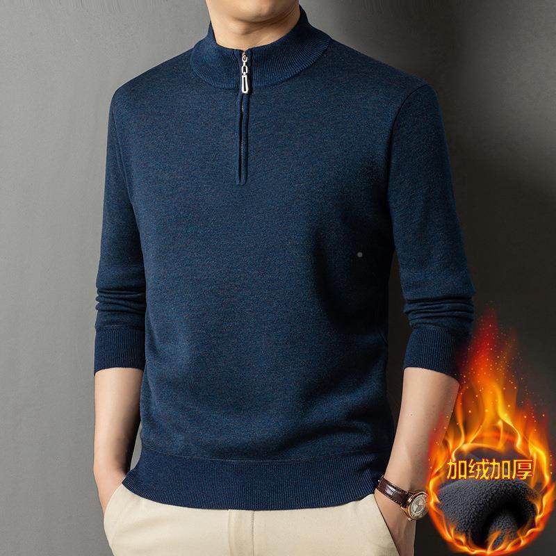 秋冬套男士加绒加厚闲羊毛衫中年休拉链领YM623-YA头保暖毛打底衣,淘宝优惠券,粉丝福利购,淘宝优惠卷