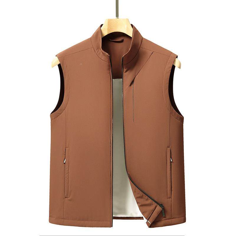 男轻奢休闲肩马甲桑蚕丝夹棉加厚-BB立领背心年商务休式闲坎中外,淘宝优惠券,粉丝福利购,淘宝优惠卷