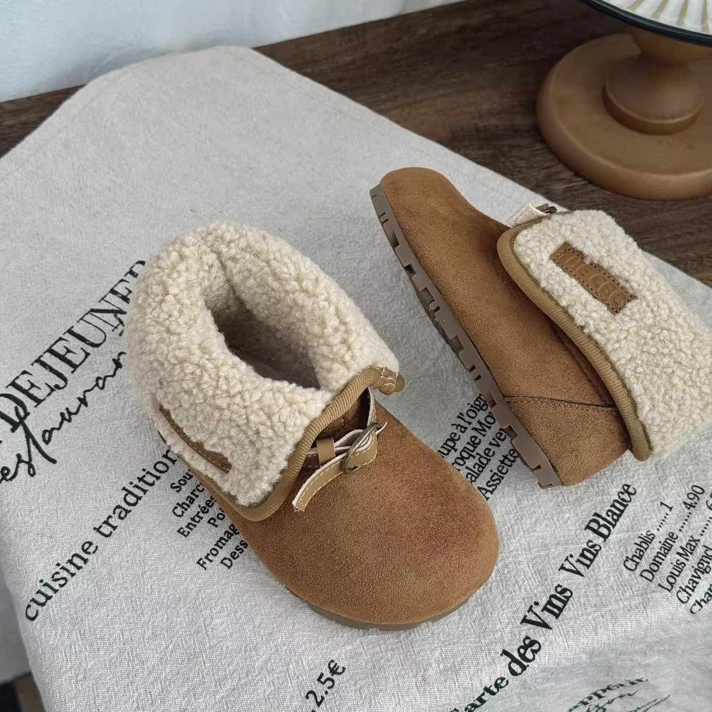 儿童翻领皮靴加绒2025冬季新款女童韩版洋气棉靴男童保暖毛绒短靴,淘宝优惠券,粉丝福利购,淘宝优惠卷