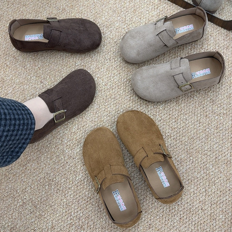 春季新款勃肯鞋女全包舒适一脚蹬懒人鞋内增高时尚百搭复古豆豆鞋,淘宝优惠券,粉丝福利购,淘宝优惠卷