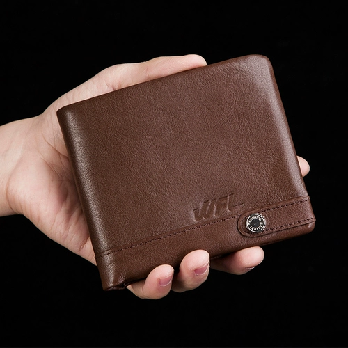 威富龙 Короткий бумажник, мужской кожаный кошелек, из натуральной кожи, воловья кожа, в корейском стиле
