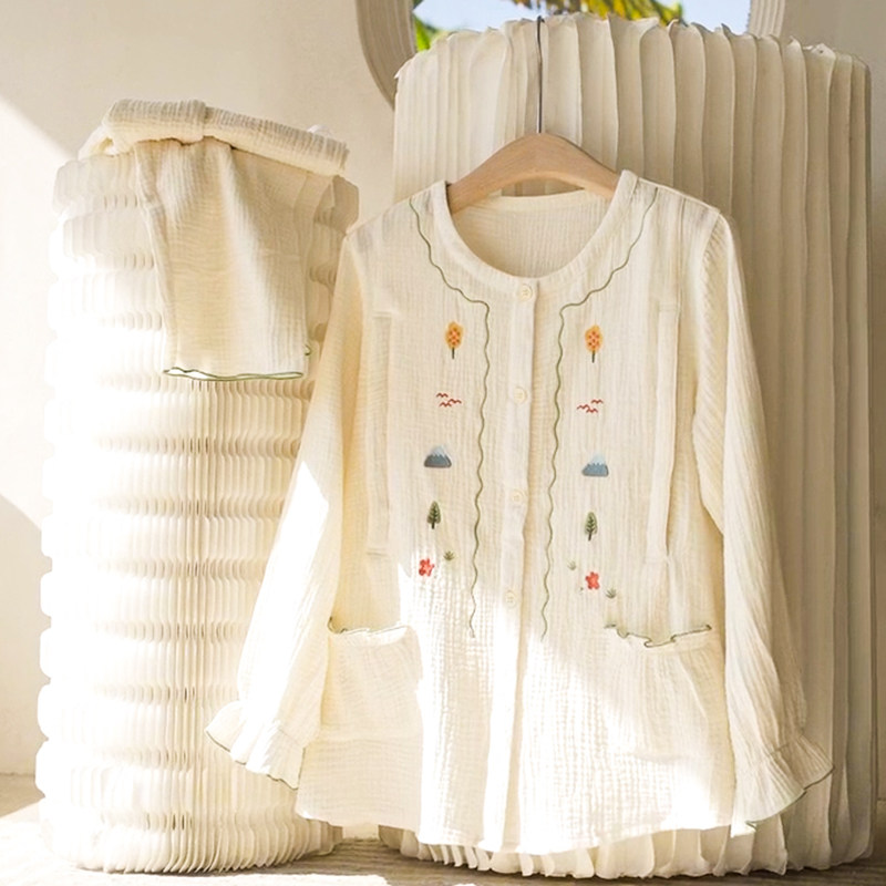 家时光月子服夏季产后纯棉5睡衣 家时光家居服套装