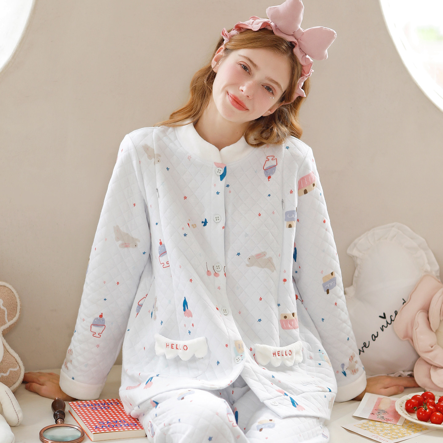 家时光月子服秋冬产后冬季空气棉孕妇哺乳睡衣保暖加厚待产家居服,淘宝优惠券,粉丝福利购,淘宝优惠卷