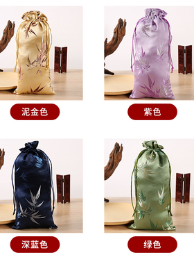 手工DIY锦缎束口袋可以定制