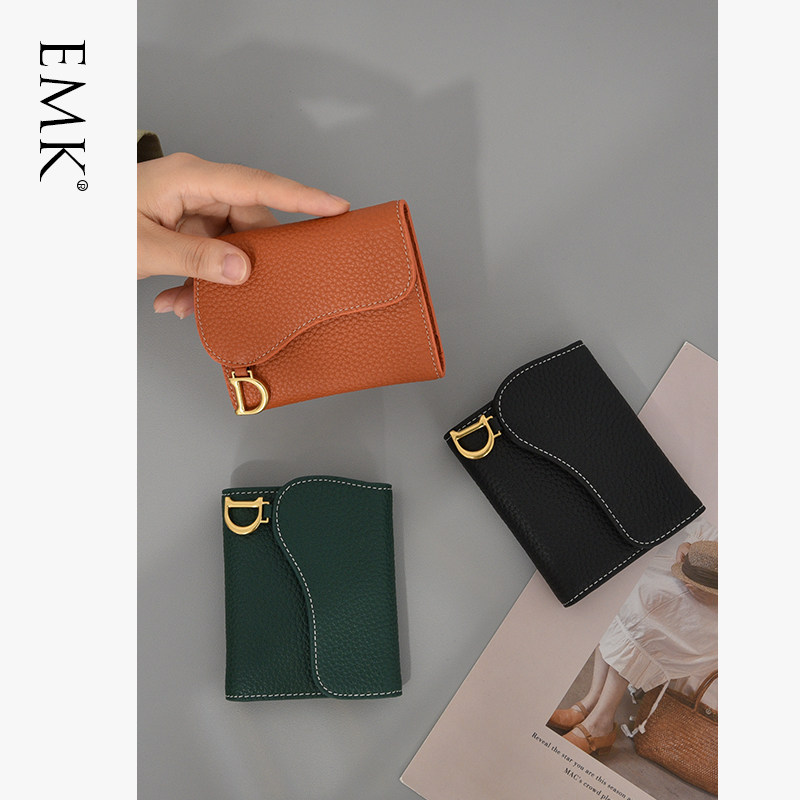 真皮短款小巧三折女小众设计钱包 酷玩子弟箱包钱包