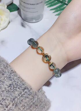 轻奢天然绿幽灵水晶原创女士手链