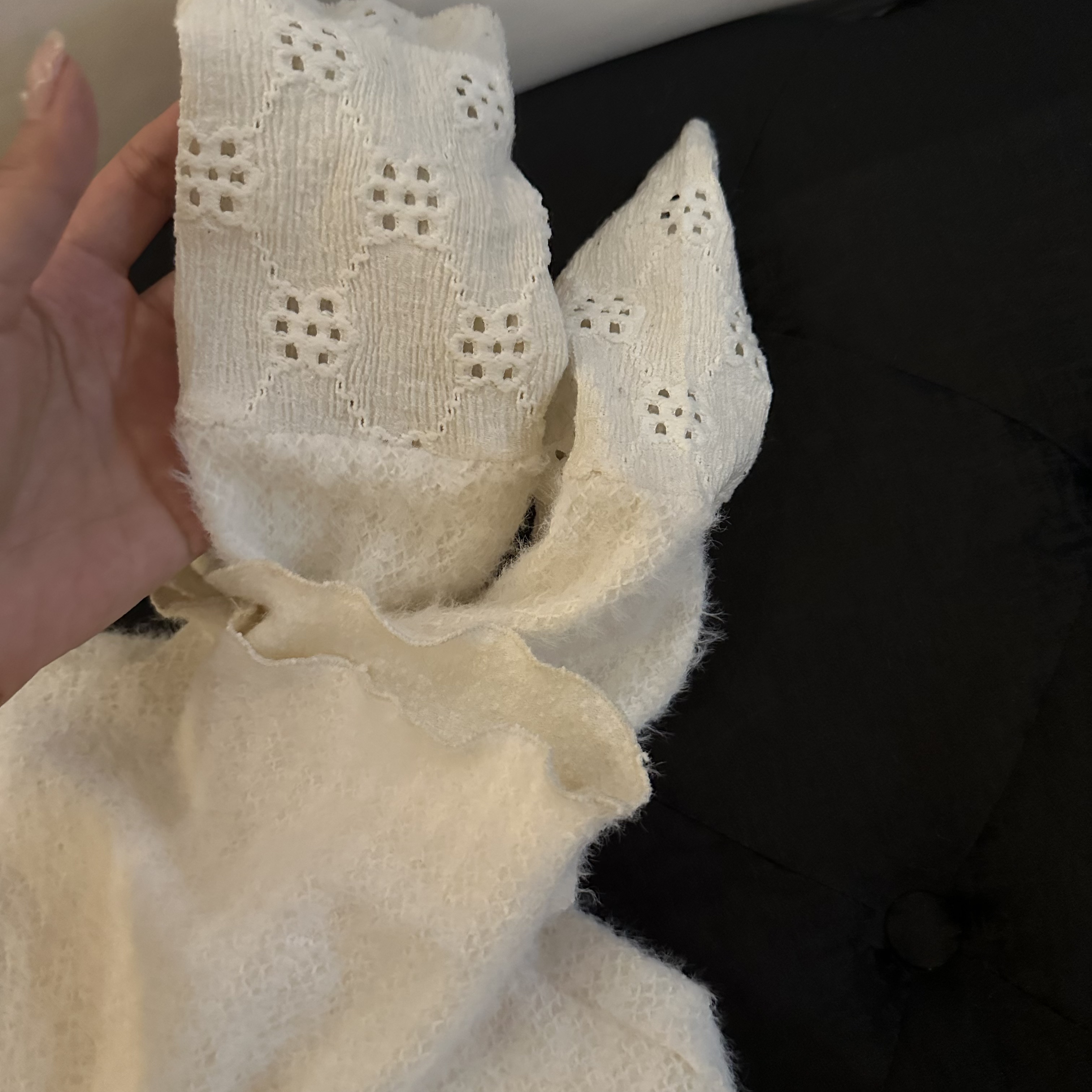 PINKMOON/软糯拼接米白色打底衫