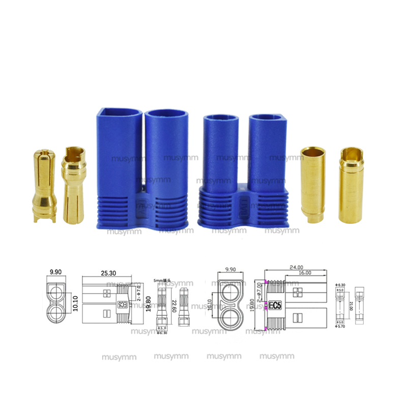 直销EC3 EC5插头大电流接头模型通用 锂电池升级版接头大电流专用 - 图0